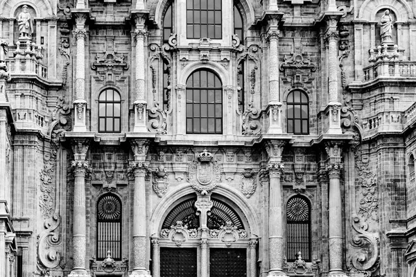 Detalhe Entrada Principal Catedral Santiago Compostela — Fotografia de Stock