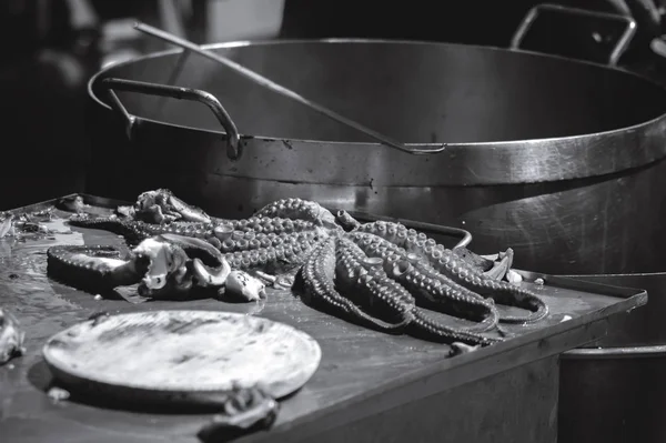 Pulpo Feira Chobotnice Galicijské Styl Většina Tradičních Potravin Haliče Fotografie Stock Obrázky