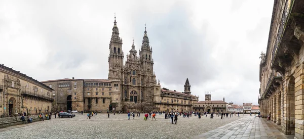 Panoramisch Uitzicht Praza Obradoiro Santiago Compostela Stockfoto