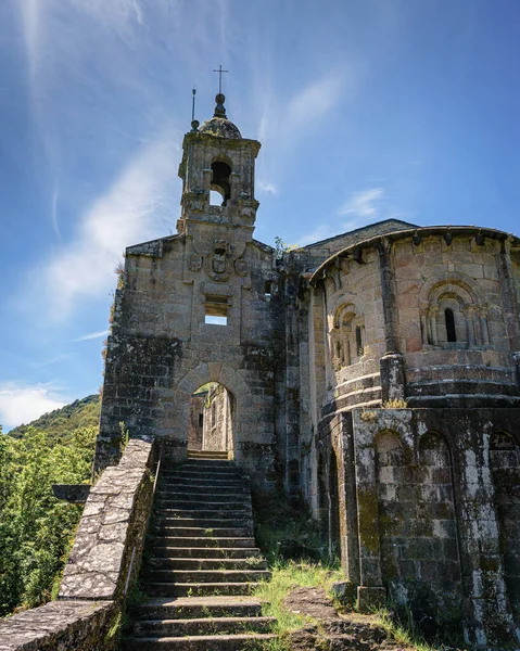 Kloosterruïnes Van Het Caaveiro Klooster Fragas Eume Galicië Spanje Stockfoto