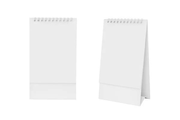 空白纸桌螺旋日历 — 图库照片
