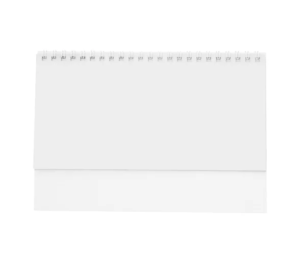 Blanco Escritorio Papel Blanco Espiral Calendario — Foto de Stock