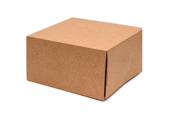 Kraft Cardboard Box Isolated White Background Box Mockup Design — Stock Photo, Image