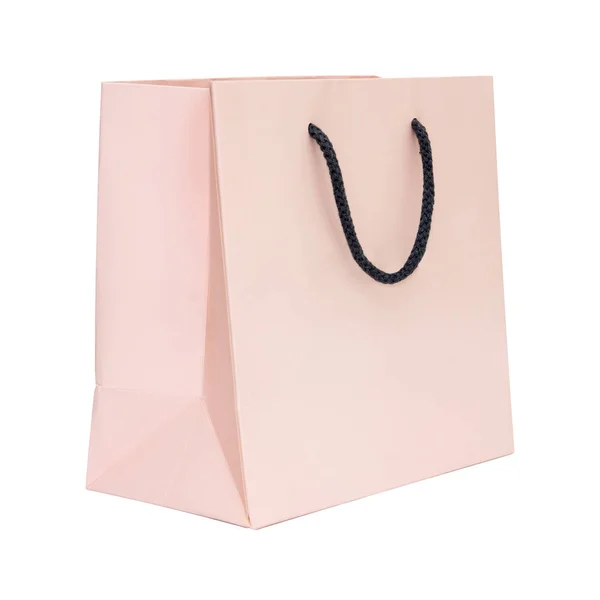 Pink Paper Shopping Bag White Background — Stock Photo, Image