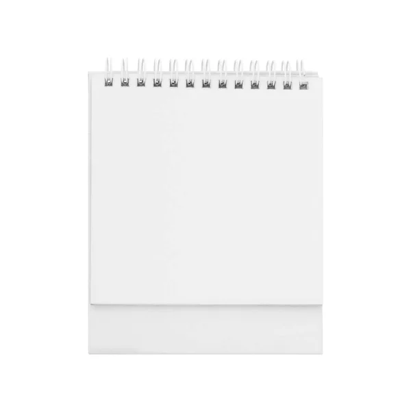 Blanco Escritorio Papel Blanco Espiral Calendario — Foto de Stock