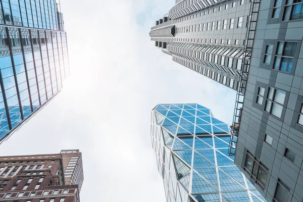 Skyscrapers Фінансовому Районі Манхеттена Нью Йорк Сша Вигляд Сучасних Хмарочосів — стокове фото