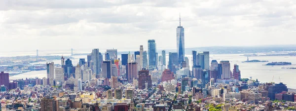 Manhattan New York City Manhattan Skyline Wolkenkrabbers Vanuit Lucht New — Stockfoto