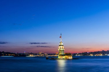 İstanbul, Türkiye 'deki Bakire Kulesi (KIZ KULESI - USKUDAR