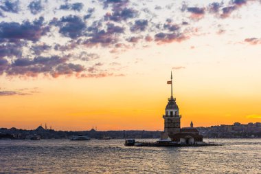 İstanbul, Türkiye 'deki Bakire Kulesi (KIZ KULESI - USKUDAR