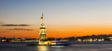 İstanbul, Türkiye 'deki Bakire Kulesi (KIZ KULESI - USKUDAR