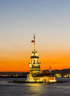 İstanbul, Türkiye 'deki Bakire Kulesi (KIZ KULESI - USKUDAR