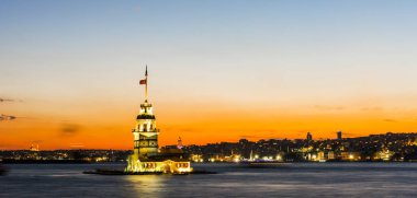 İstanbul, Türkiye 'deki Bakire Kulesi (KIZ KULESI - USKUDAR