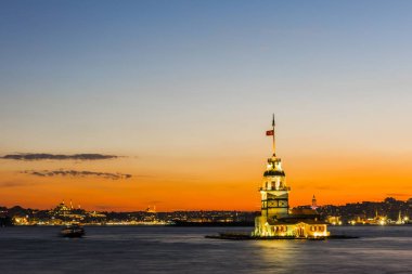 İstanbul, Türkiye 'deki Bakire Kulesi (KIZ KULESI - USKUDAR