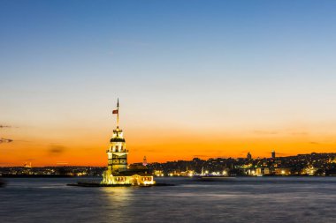 İstanbul, Türkiye 'deki Bakire Kulesi (KIZ KULESI - USKUDAR