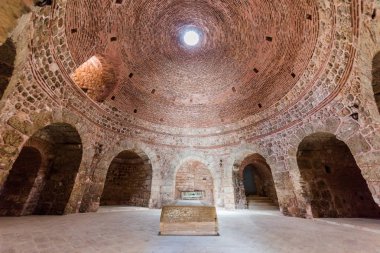 Mor Gabriel Monastery interior view. Midyat, Mardin, Turkey. Mor Gabriel Monastery is the oldest surviving Syriac Orthodox monastery in the world clipart