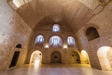 Mor Gabriel Monastery interior view. Midyat, Mardin, Turkey. Mor Gabriel Monastery is the oldest surviving Syriac Orthodox monastery in the world clipart