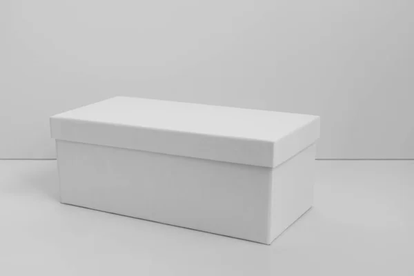 Белый Картонный Ящик Изолированный Белом Фоне Макет Коробки — стоковое фото