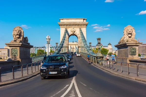 Budapest Magyarország 2017 Július Lánchíd Széchenyi Lanchid Budapesten Budapest Magyarország — Stock Fotó