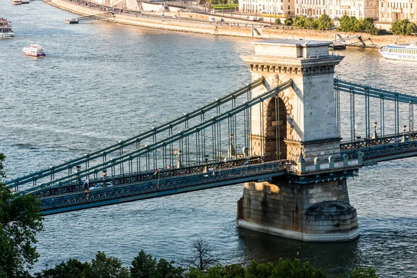 Budapest Magyarország 2017 Július Lánchíd Széchenyi Lanchid Budapesten Budapest Magyarország — Stock Fotó