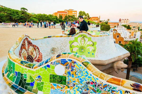 Barcelona Hiszpania Maj 2016 Park Guell Autorstwa Architekta Gaudiego Barcelonu — Zdjęcie stockowe