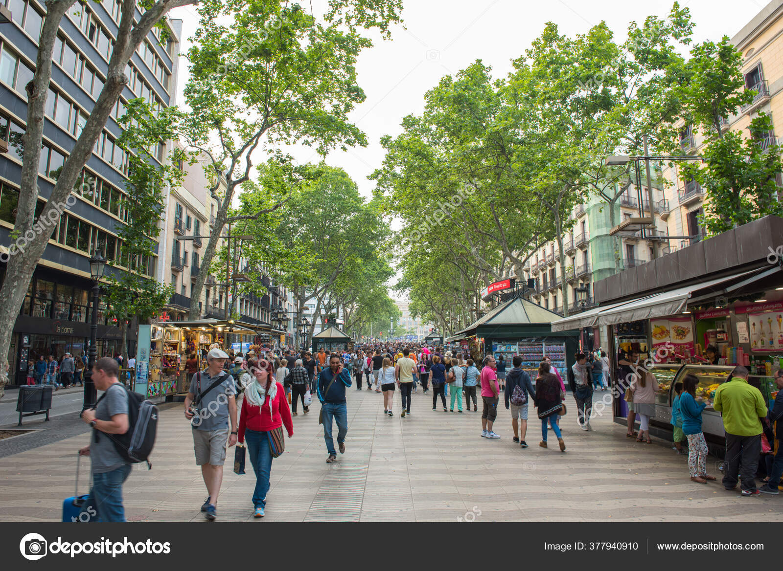 Барселона Испания Мая 2016 Года Rambla Street Центре Барселоны.