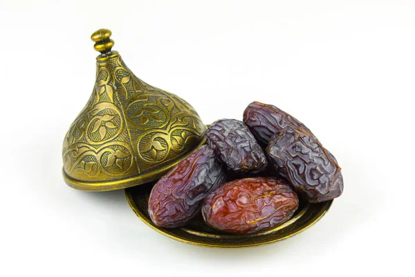 Dates Bronze Bowl — Stock Photo, Image