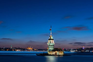 İstanbul, Türkiye 'deki Bakire Kulesi (KIZ KULESI - USKUDAR) 
