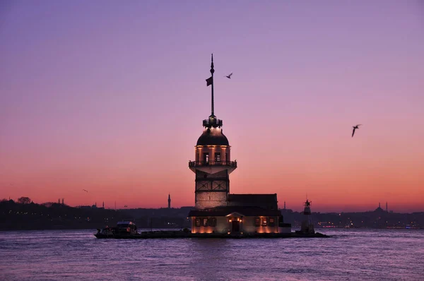 Panenská Věž Istanbulu Turecko Kiz Kulesi Uskudar — Stock fotografie