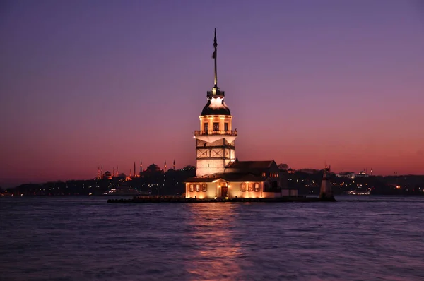 Panenská Věž Istanbulu Turecko Kiz Kulesi Uskudar — Stock fotografie