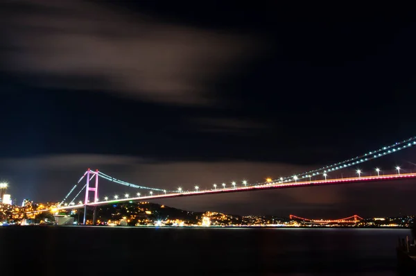 Стамбульский Босфоровский Мост Июля Моста Мучеников Вид Бейлербея Стамбул Турция — стоковое фото