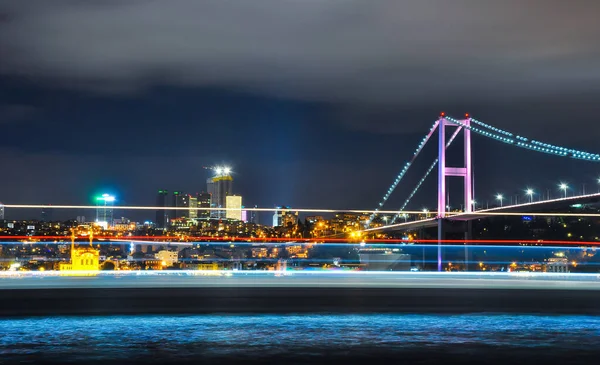 Istanbul Bosphorus Bridge 15Th July Martyrs Bridge Istanbul Turkey — Stock Photo, Image