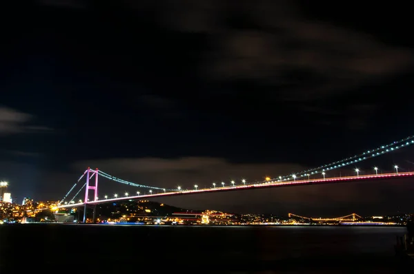 Istanbuler Bosporus Brücke Märtyrerbrücke Vom Juli Von Beylerbeyi Aus Gesehen — Stockfoto