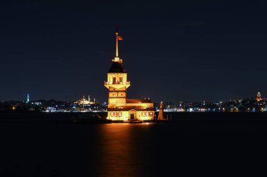 İstanbul, Türkiye 'deki Bakire Kulesi (KIZ KULESI - USKUDAR)