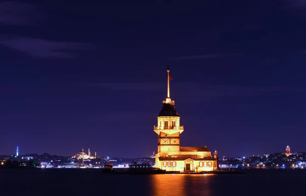 Πύργος Της Παρθένου Στην Ιστανμπούλ Της Τουρκίας Kiz Kulesi Uskudar — Φωτογραφία Αρχείου