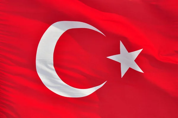 Türkische Flagge Türkische Nationalflagge Geschwenkt — Stockfoto