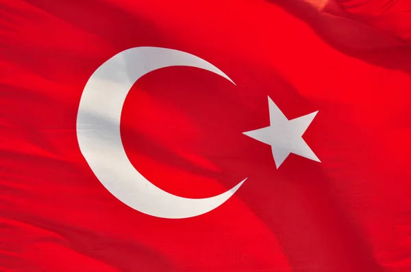 Türk Bayrağı Türk Ulusal Bayrağı Dalgalanıyor — Stok fotoğraf