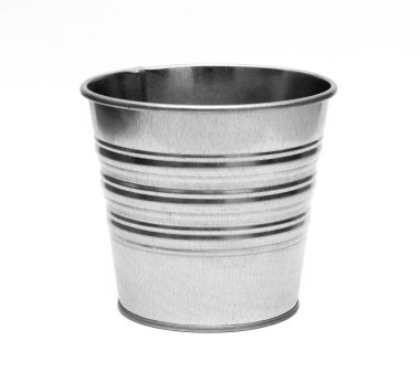 Churn. Old style vintage aluminium metal bowl. clipart