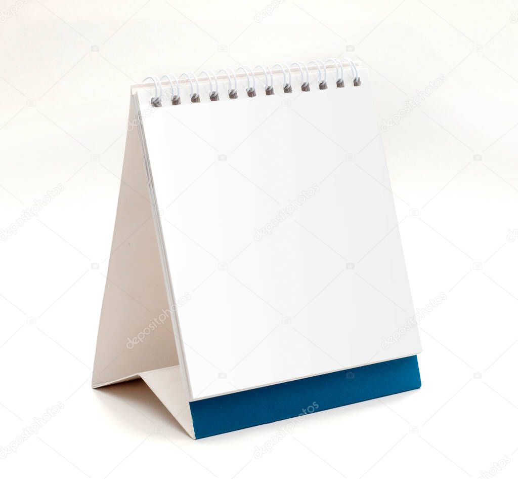 Blank paper desk spiral calendar. Calendar Muckup.