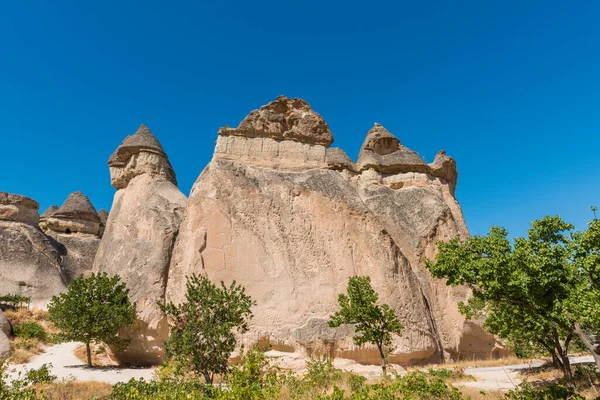 Pasabag Szerzetesek Völgye Tündérkéményekkel Gombakővel Közismert Gomba Alakú Sziklákról Cappadocia — Stock Fotó