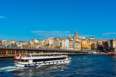 İSTANBUL, TURKEY - 2 Aralık 2017 Galata Kulesi. İstanbul, Türkiye.