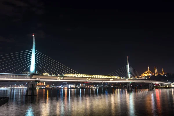 The Golden Horn Metro Bridge (Turkish: Halic Metro Koprusu) in Istanbul, Turkey.