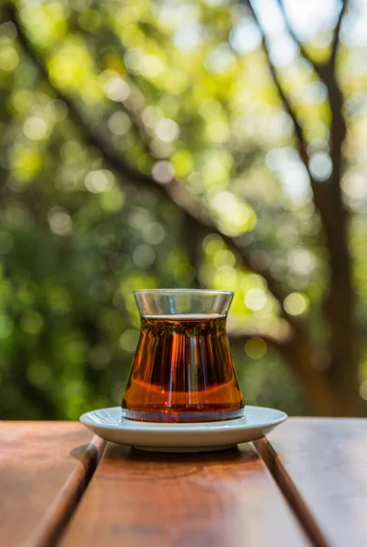 TURKISH TEA. Stillife shooting Turkish Tea with green background
