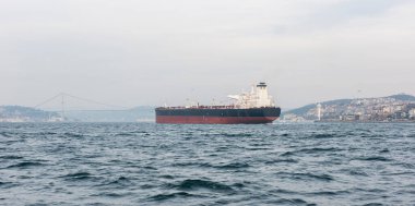 İstanbul Boğazı 'nda deniz trafiği. İstanbul, Türkiye.
