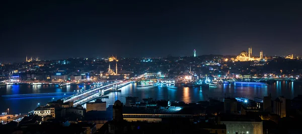 Istanbul Turkey Wrzesień 2017 Panoramiczny Widok Złotego Rogu Wieży Galata — Zdjęcie stockowe