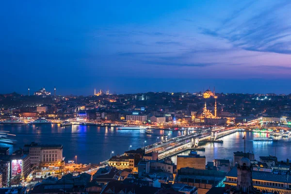 Istanbul Turkey Eylül 2017 Galata Kulesi Nden Golden Horn Panoramik — Stok fotoğraf