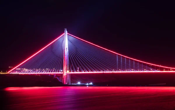 Yavuz Sultan Selim Bridge Stambule Turcja Widok Zachodu Słońca Mostu — Zdjęcie stockowe