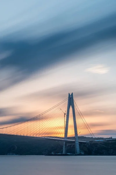 Yavuz Sultan Selim Bridge Istanbul Turkey 3Rd Bosphorus Bridge Sunset — Stock Photo, Image