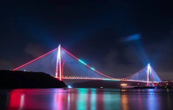 Yavuz Sultan Selim Bridge Stambule Turcja Widok Zachodu Słońca Mostu — Zdjęcie stockowe