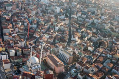 İSTANBUL, TURKEY 'de kentsel yayılma. İstanbul hava görüntüsü.
