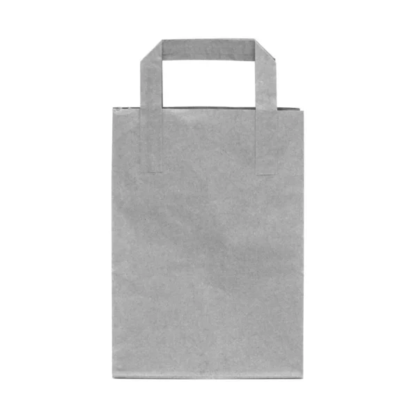 Paper Bag Isolated White Background Recycled Paper Shopping Bag White — Stock Photo, Image